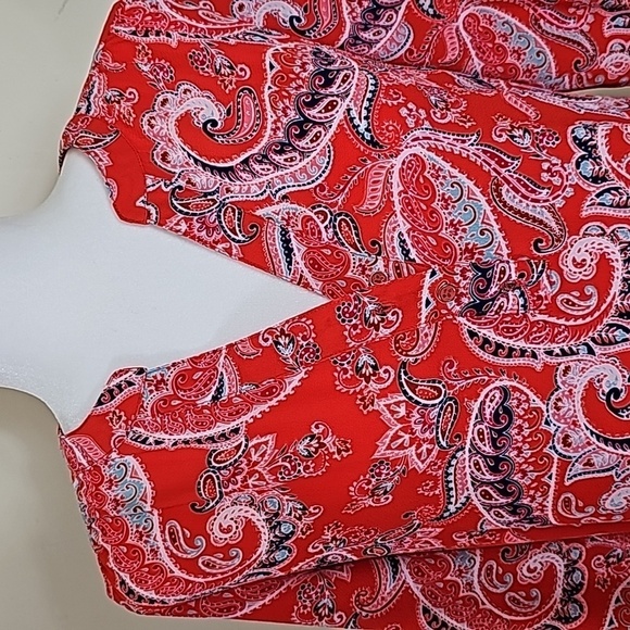 Valerie Steven's Women's Blouse Multicolored Paisley Long Sleeves Size Sm - Picture 2 of 8